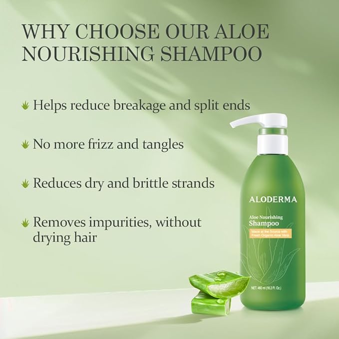 Aloderma Aloe Shower Set - Nourishing Body Wash Nourishing Shampoo Hydrating Facial Cleanser - Hydrating Moisturizing