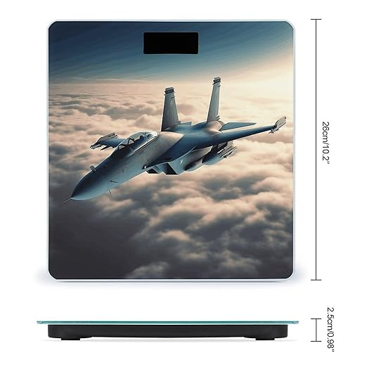 Aircraft Fighter Jets Bathroom Scale Weight Scale for Body WeightHighly Accurate Digital Weighing Machine Clear LED Display Digital Bathroom Body Scale 400lb/182kg