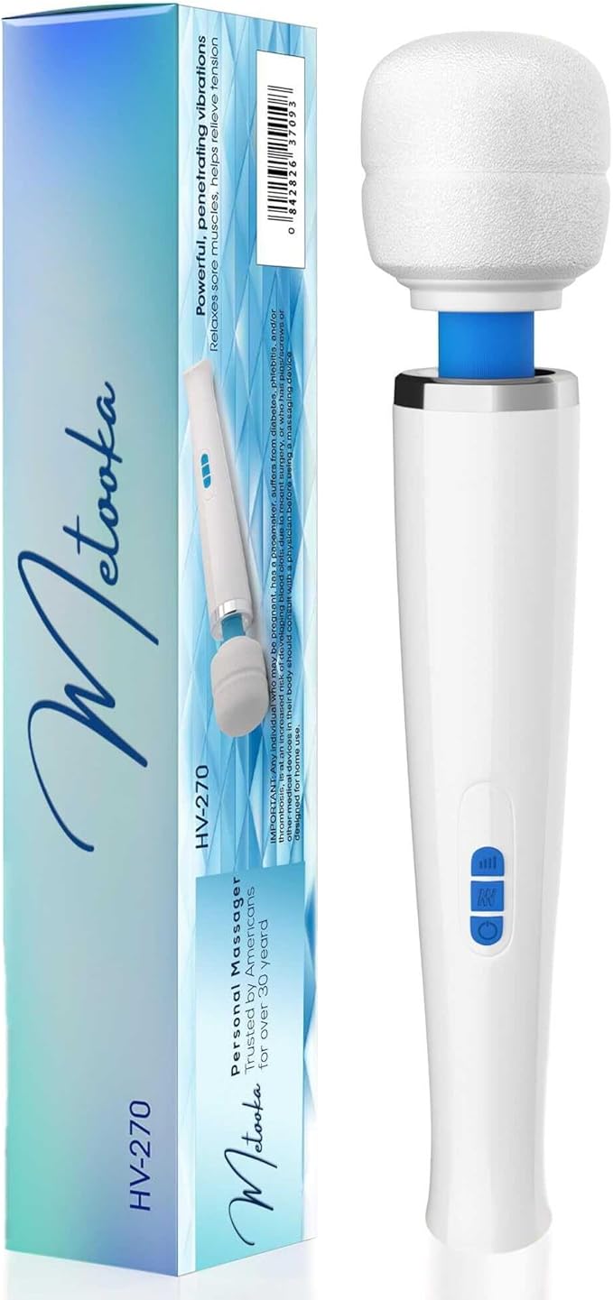 Therapeutic Cordless Massager - Powerful Massage Tool Handheld 8 Speeds 20 Patterns - Rechargeable Hand Massagers for Sore Muscles - Hand Held Massage Wand Tool for Neck &amp Back
