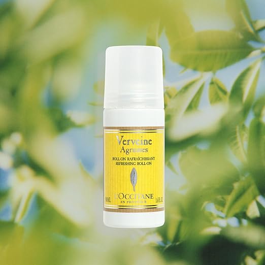 L'OCCITANE Roll-On Aluminum Free Deodorant Reduce Body Odor Refreshing Verbena Eaves De Baux Without Alcohol and Aluminum Salts Made in France