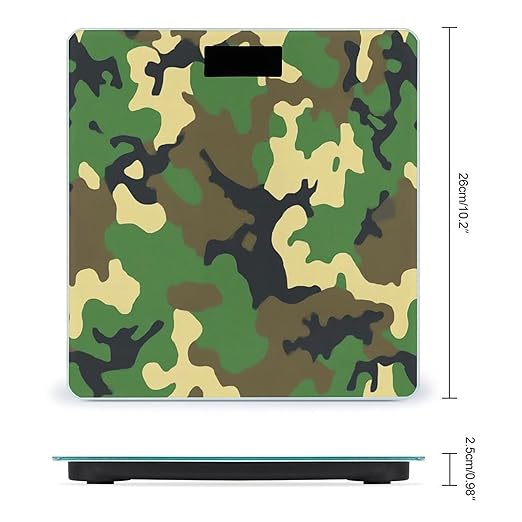 Automatic Switch Digital Bathroom Weighing Scale Smart Scale for Body Weight Army Camo Camouflage