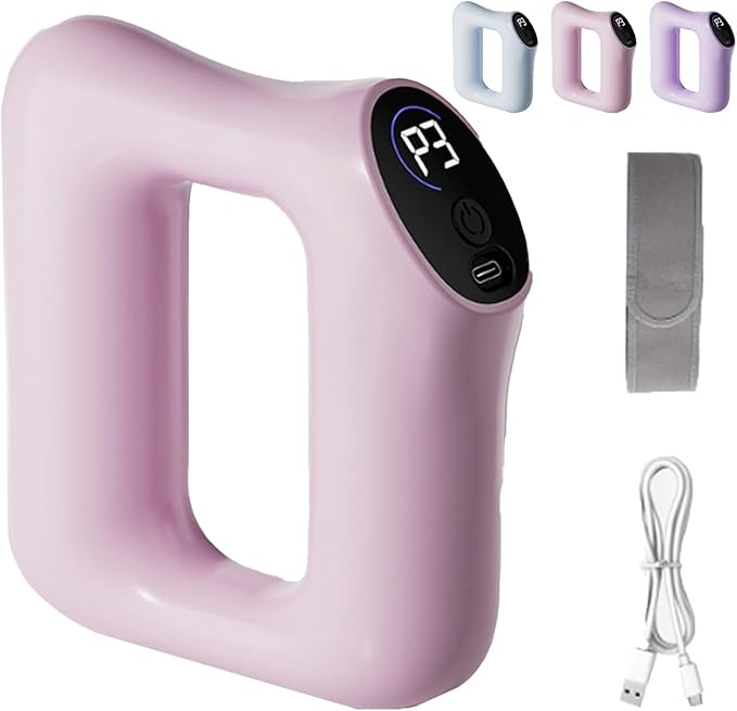 Yoga Ring Massager Multifunctional Portable Full-Body Electric Fascia Ring with Adjustable 3 Modes &amp 5 Levels of Intensity Massage for Fat Burning and Shaping(Pink)