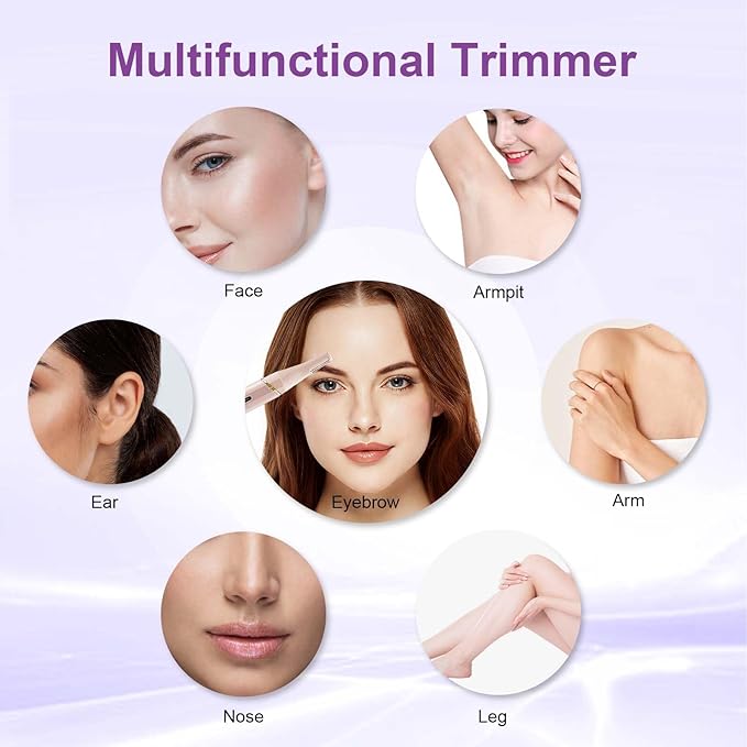 cjc Nose Hair Trimmer for Women 2025 Professional Painless 2 in 1 USB Rechargeable Eyebrow &amp Facial Hair Trimmer Precision Tool with Powerful Motor and Dual-Edge Blades