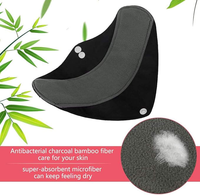 Reusable Bamboo Sanitary Towels Pads TopDirect 8 Pack Medium &amp Large (9.06 &amp 11.02) Heavy Flow Night Pads Washable Cloth Menstrual Pad with Wet Bag for Women