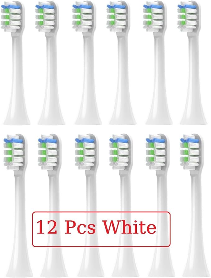 3/8/12 Pcs Compatible with SOOCAS V1/X1/X3/X5/X3U/X3PRO/v1/v2 Replacement Brush Heads Electric Toothbrush Head Soft Dupont Bristle Nozzles(12 Pcs White)