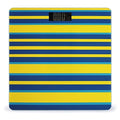 Yellow and Blue Stripes Digital Bathroom Scale for Body Weight Weighing Scale with Backlit LCD Display High Precision Measurements &amp Measures Weight Up to 180kg