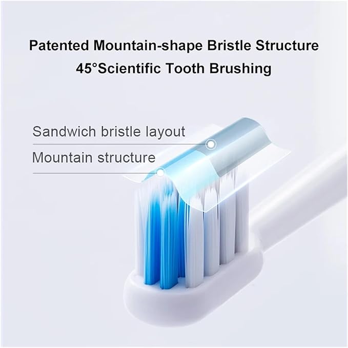 Brush Heads Compatible for Electric Toothbrush Sensitive Cleaning Version Sonic Bristle Nozzles(Sensitive 4 pcs)