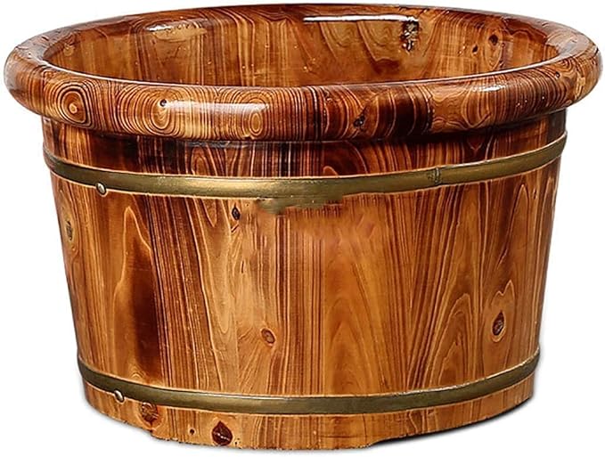 Foot Tub Wooden Foot Basin Wooden Foot BasinSolid Wood Foot TubSpa MassagePedicure Barrels Household Foot Bath Barrel Foot Bath Wooden Bucket Foot Spa Household Wash Ba