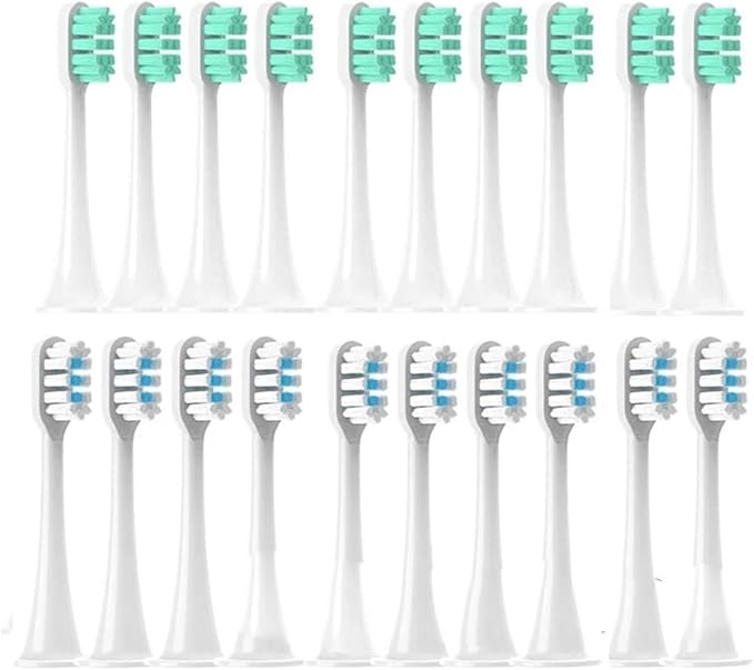 Hot Replacement Brush Heads for Compatible ForXiaomi Mijia T300/T500/T700 for Sonic Electric Toothbrushes with Caps Sealed Package Soft(5Green5Whtie)