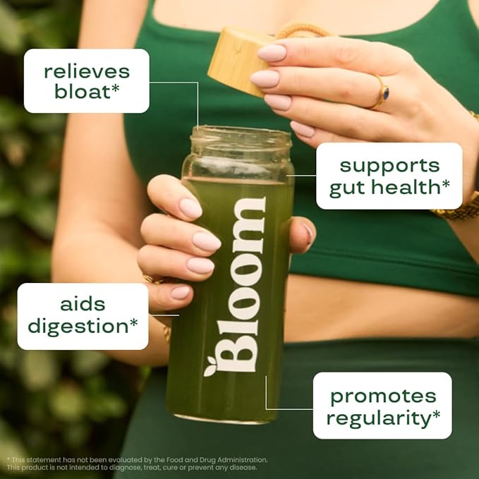 Bloom Nutrition Superfood Greens Powder Digestive Enzymes with Probiotics and Prebiotics Gut Health Bloating Relief for Women Chlorella Green Juice Mix with Beet Root Powder 60 SVG Original