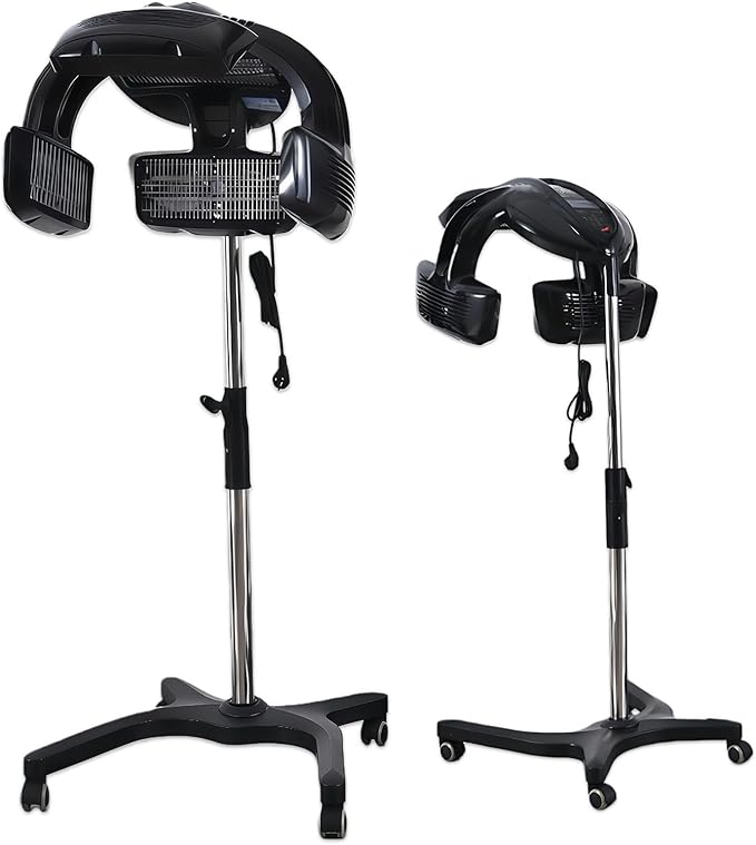 Professional Salon Hair Dryer &amp Steamer with Adjustable Height 800w Fast Drying for Deep Conditioning Hair Color Processing for Home or Salon Use 0-60 Min Timer Black