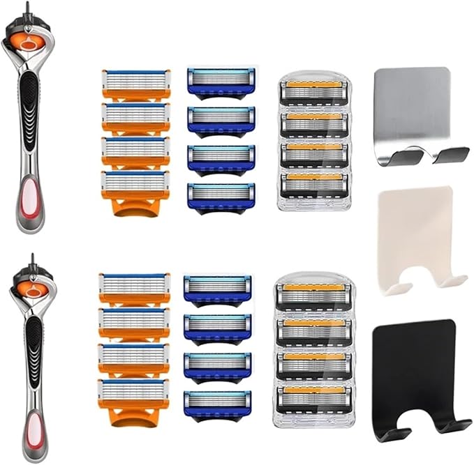 Men's 5-Layer Manual Razors Blade Replacement Head with Razors StandShaving Razors(12ka)