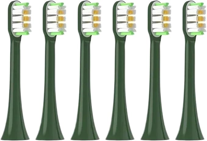 6/12pcs Toothbrush Heads Compatible for X3/X3U/X5 Soft Bristle Brush Vacuum Packed(12VanGoghGreen)