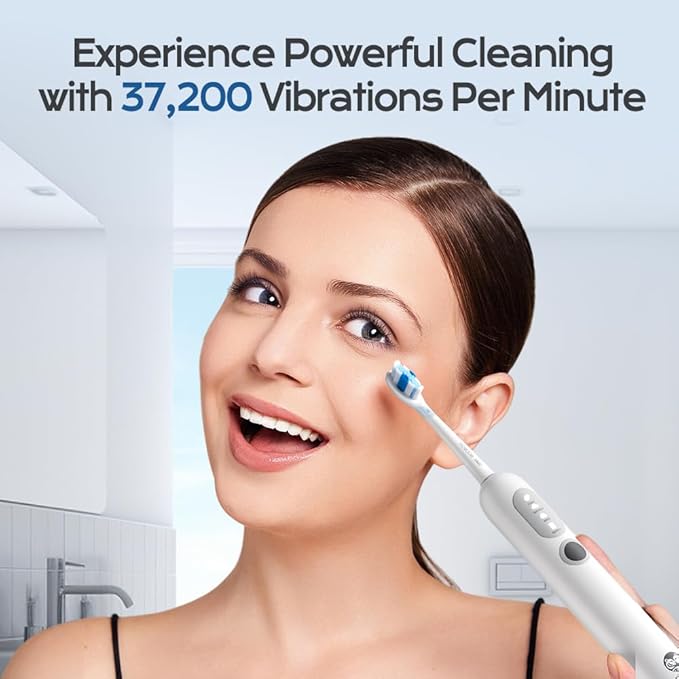 Sonic Electric Toothbrush for Adults with 2min Timer Rechargeable Battery Powered Travel-Friendly Pink