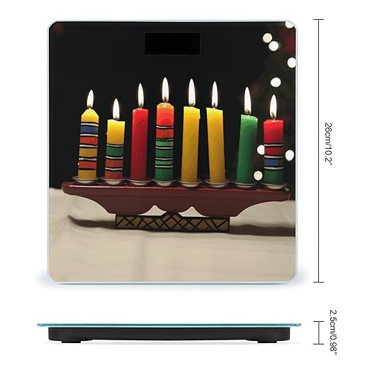 Kwanzaa CandlesScale for Body Weight with LCD High Precision Weighing Scales Fashion Sturdy Tempered Glass Weight Scales Easy-to-Read Digital Bathroom Scale for Daily 400lb