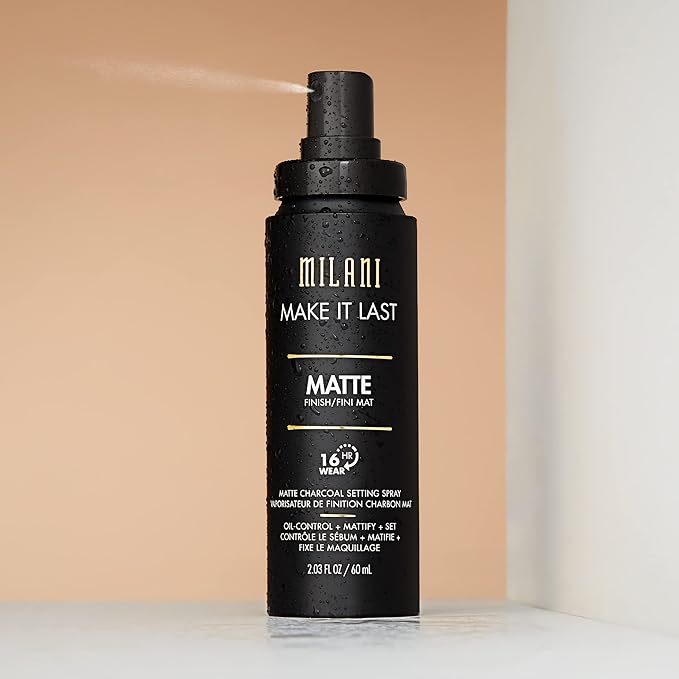 Milani Setting Spray + Primer Make It Last Original - Natural Finish with Niacinamide for Hydration &amp Make It Last Matte- Oil Absorbing Charcoal Formula to Control Shine - 2 Pack