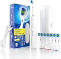 360 Rotating Toothbrush (Six Brush HeadsWhite)