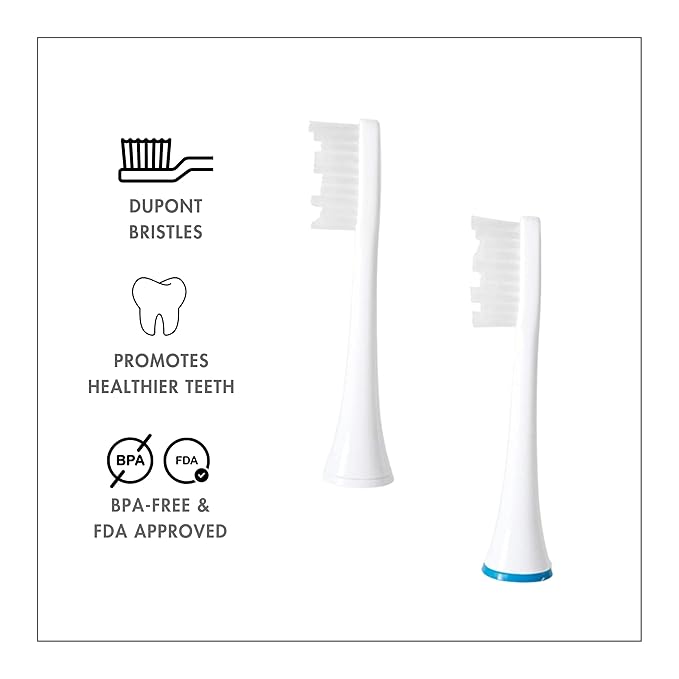 ToiltTree Products Poseidon Replacement Brush Heads for Poseidon Rechargeable Sonic Toothbrush 12 Pack