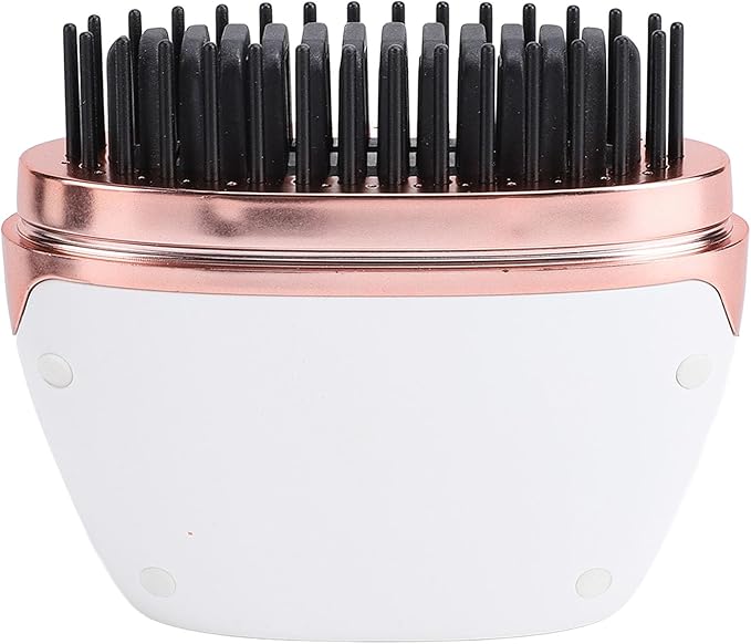 Cordless Hair Straightener Brush MCH Ceramic Heating 3 Temperature Settings Rechargeable 25W Portable Hot Brush White