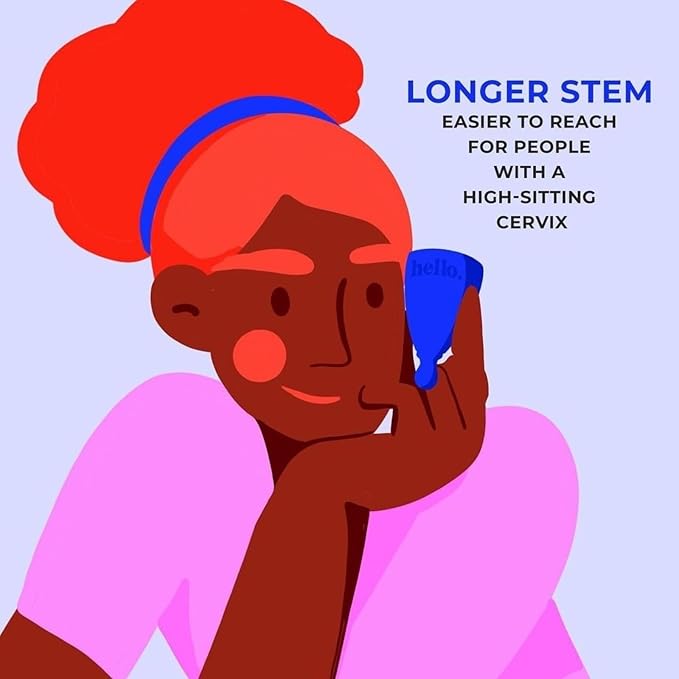 Cup High Cervix Menstrual Cup | Award Winning Reusable Soft Flexible Alternative to Pads &amp Tampons | Sustainable Feminine Hygiene | Leak Proof | Holds 34ml 45mm Diameter 78mm L (Large)