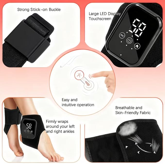 Foot Massager 3 Intensity Settings Compression/Heating/Massage Functions 15-Minute Timer Deep Kneading Suitable Home/Office/Travel (Gray Single Pack)