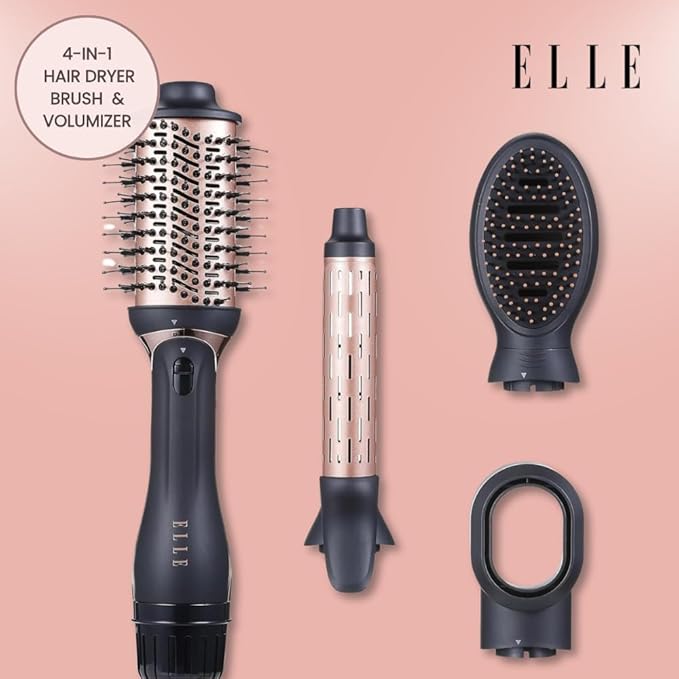 Elle - 4 -in-1 Hair Styler Set Multi Function Styling Tool (Black)