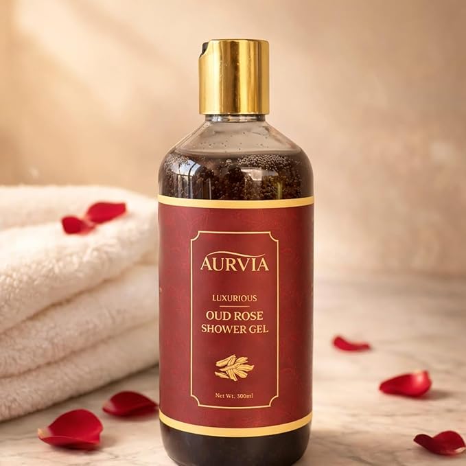AUARIVIAN Rose Shower Gel 300ml | Luxury Body Wash &amp Oud Rose Body Wash with Long Lasting Fragrance | Body Cleansing Gel for Smooth Skin | Shower Gel for Women &amp Men
