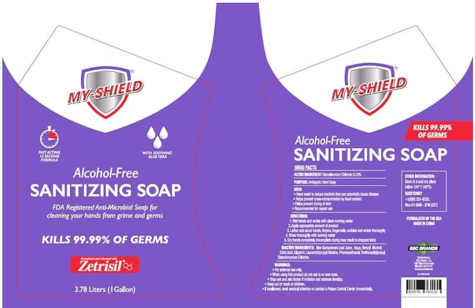Sanitizing Soap - 1 Gallon Alcohol-Free Formulated with Zetrisil. FDA Registered