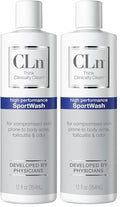 CLn® SportWash – High-Performance Sport Body Wash For Men &amp Women Prone to Body Odor Foot Odor Ringworm Folliculitis &amp Back Acne Fragrance-Free &amp Paraben-Free 12 fl. oz. (Pack of 2)