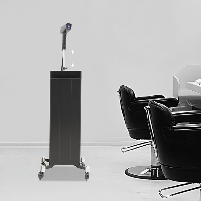 1200W/110V Adjustable Height Nano Hair Steamer Standing 3 in 1 Hair Steamer w/Removable Nozzle Standing10 Levels Fog Hair Color Processor SPA Steamer for Hair Salons Barber Stores (Black)