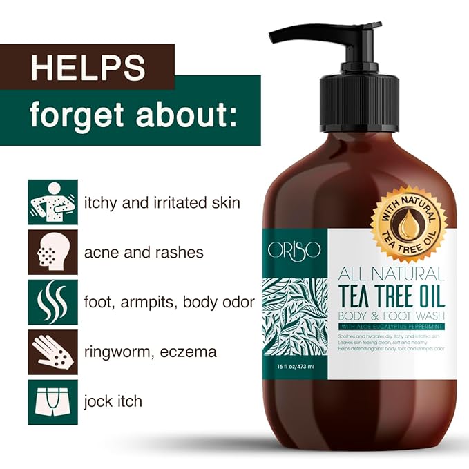 Tea Tree Oil Body Wash and Aloe Vera Gel with Organic Aloe Vera Cold Pressed bundle