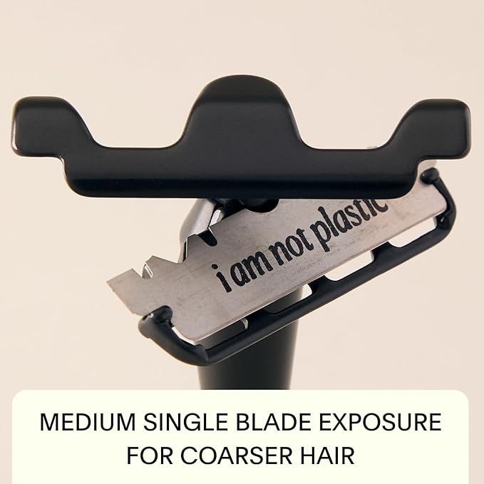 Leaf Shave | Leaf Thorn Razor Set Includes Twig Razor Matching Stand 50-Pack Single-Edge Blade Refills and Blade Bank - Rose Gold