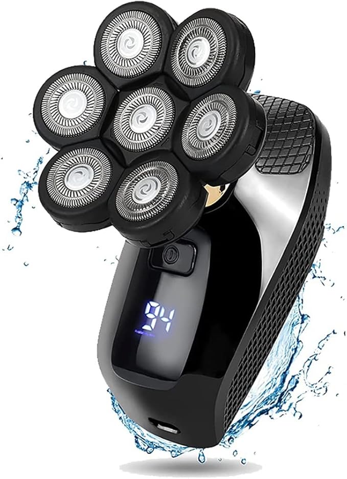 Head Shavers for Bald Men 7D Electric Razor for Men 5 in 1 Head Shavers Rotary Shaver Waterproof Grooming Kit Cordless 7 Blade Bald Shaver LED Display