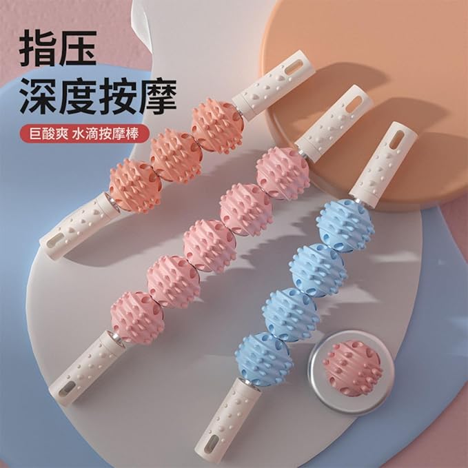 新款按摩棒 Leg Arms Back Calves Roller Massage Roller Stick 按摩腿按摩神器狼牙棒滚轮助长高按摩擀筋棒 HomeOffice Body Electric Massagers