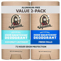 Dr. Squatch Natural Men’s Deodorant – Aluminum Free Natural Deodorant Men with Charcoal &amp Postbiotics for 72-Hour Odor Protection – Coconut Castaway + Fresh Falls 2.65oz Stick (2-Pack)