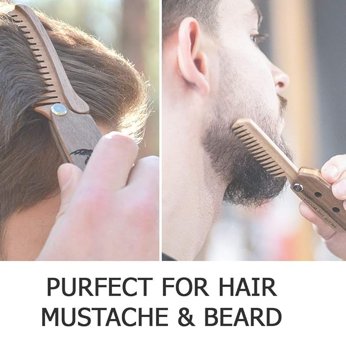 Beard Comb Personalized Gifts Anniversary Gift Wooden Brush Custom Comb Groomsmen Gift Hair Brush Pocket Brush Birthday Gift for Boyfriend (My Beard My Rules)