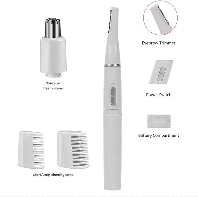 2-in-One Nose Trimmer Electric Eyebrow TrimmerEyebrow Trimmer Nose Hair Trimming Hair Removal Device
