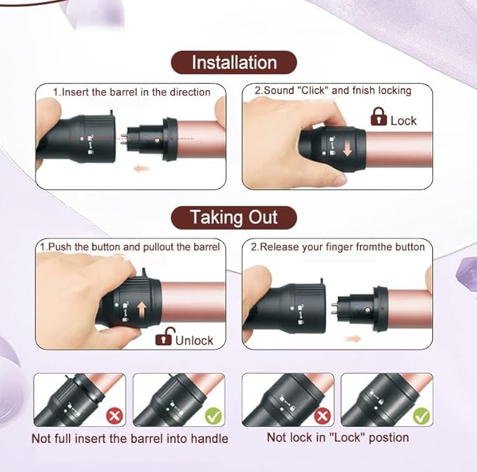 Curling Iron Wand Multiple Combination SetsFast Heating Hair Wand Curler in All Hair Type (（Set 1) 5 in 1
