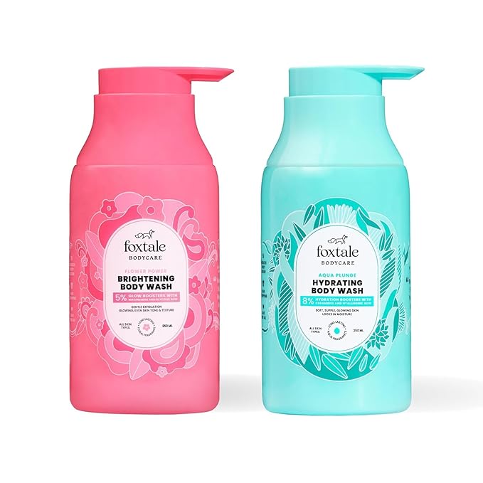 Body Washes (Pack of 2) | With Glycolic Acid Niacinamide Ceramides &amp Hyaluronic Acid | 6+ hrs Odour Control | Long Lasting Fragrance | Body Wash for Women &amp Men | All Skin Type | 250 ml