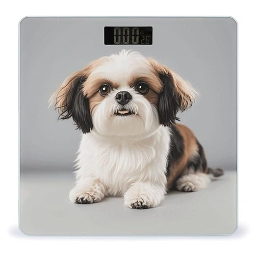 Shih Tzu Dog Weight Scale Cute Bathroom Scale for Body Highly Accurate Digital Weighing Machine for People Compact LCD Display Scales with Sturdy Toughened Glass Scales