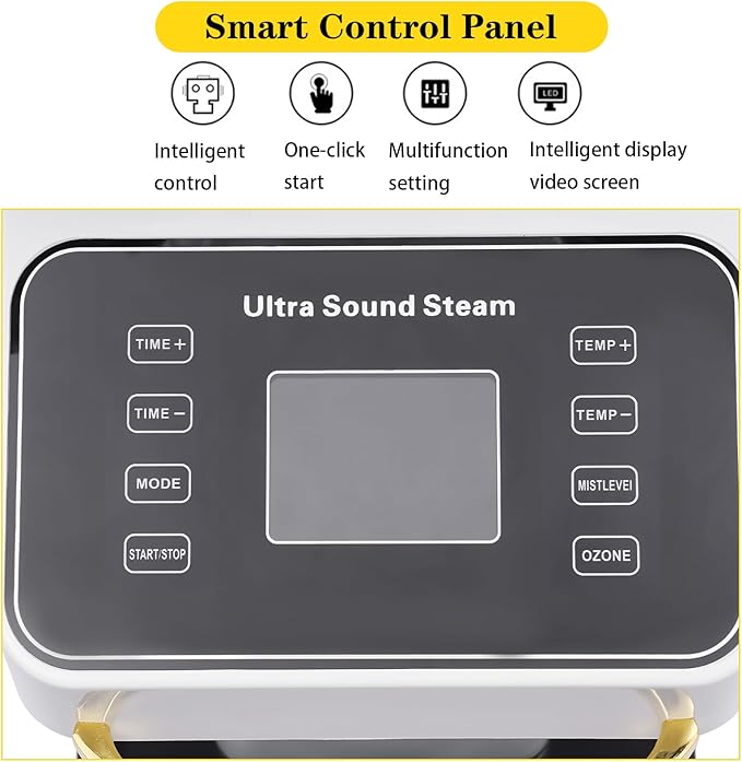 Vertical Nano Hair Steamer Nano Steamer Hair Dyeing Machine 650W Nano Hair Steamer Hair Color Processor with Touch Control 28.15oz Water Reservoir 2X Steam Caps White