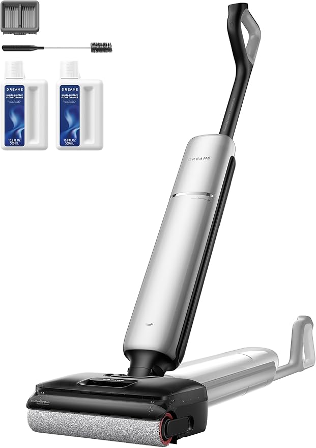 DREAME Aero Pro Wet Dry Vacuum Mop Ultra-Slim with Hot Self-Cleaning/Self-Drying 0 Hair Tangle Great for Pet Owner Powerful Wet Dry Vacuum with 60min Runtime Pick-up &amp Mop at The Same Time