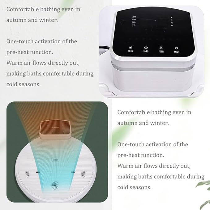 Full Body Dryer After Shower 2500W Negative Ions Body Care Dryer Feet Touch Panel Waterproof Non-Slip Adjustable Cold Warm High air Volume Design with Pre Warm Home Hotel Swimming Pool Spa