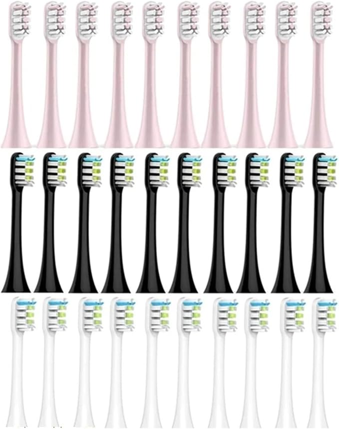 10PCS Replacement Brush Heads Compatible for SOOCAS X3/X3U/X5 Toothbrush Soft Suitable Vacuum Bristle Nozzles(5Pink 5White)