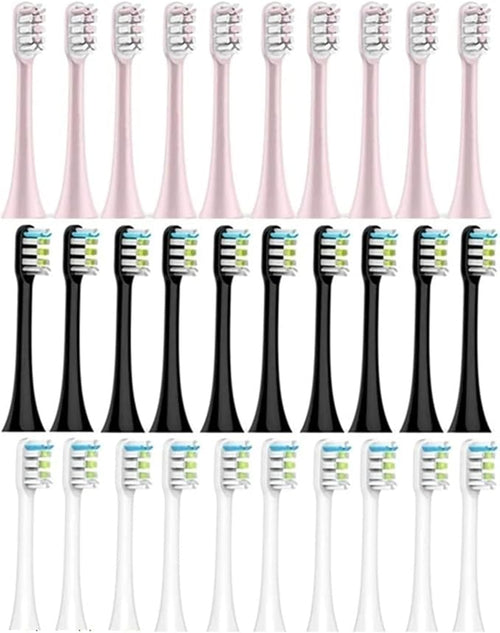 10PCS Replacement Brush Heads Compatible for SOOCAS X3/X3U/X5 Toothbrush Soft Suitable Vacuum Bristle Nozzles(5Pink 5White)