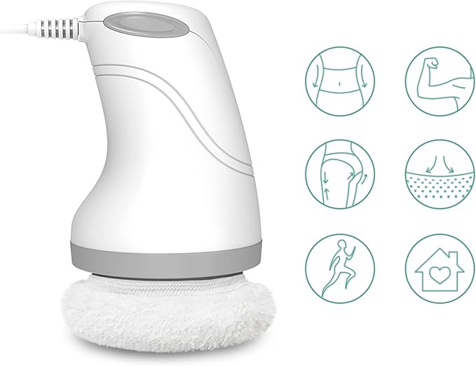 Body Sculpting Machine Electric Cellulite Massager 3 Pads Handheld Full Body Massage Machine for Back/Abdomen/Butt/Leg/Arms Deep Massage Relax with Rotaion Vibration Body SPA (White)
