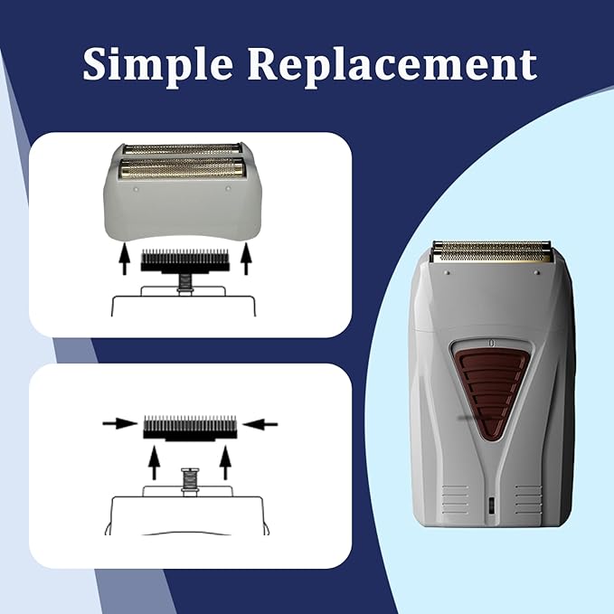 Foil Shaver Replacement Compatible with Andis Foil Shaver TS-1 TS-2 17150 17200 17235Replaces Foil and Blades (2Pcs)