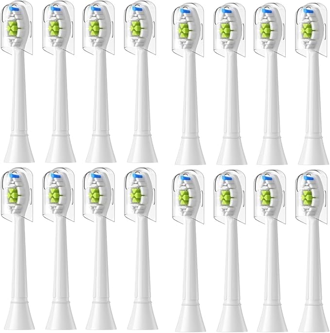 16pcs Replacement Toothbrush HeadsCompatible for 4100 6500 6100 7500 5300 1100 Brush Head(16pcs White)