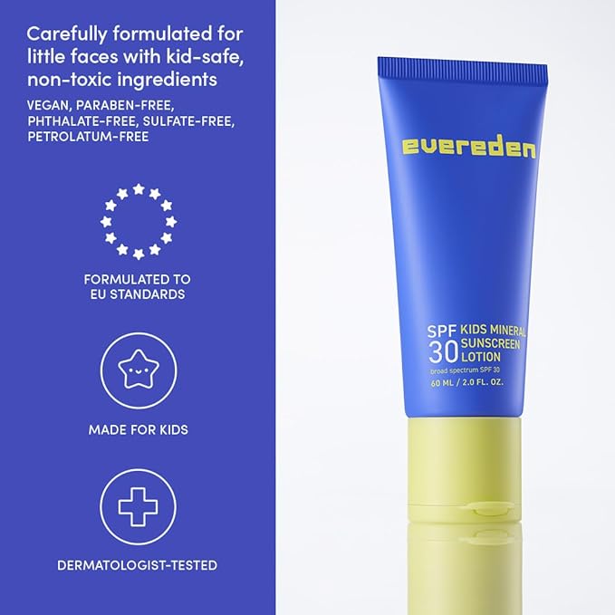 Evereden Nourishing Baby Face Cream 1.7 oz &amp Premium Sunscreen SPF 30 2 fl oz. | 2 Item Bundle Set | 100% Mineral Sunscreen with Zinc Oxide | Clean Baby Skincare