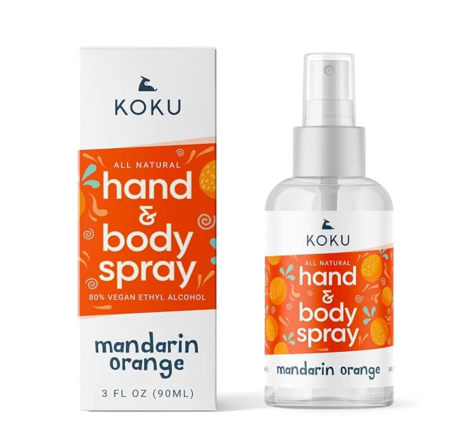 Koku Citrus Hand &amp Body Spray | Variety Pack | Twelve 3.0-Ounce Travel-Size Spray Bottles | 4 of each Scents | Lemon Lime &amp Mandarin Orange
